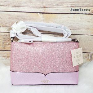 Kate Spade Rose Pink Lola Glitter Crossbody New